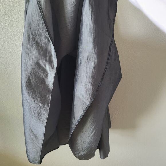 Peasant‎ Puff Sleeve Maxi Dress Size 14 Sweetheart Neckline Prom Evening Gray - Picture 4 of 11